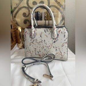 A New Day White Multicolor Satchel EUC Lightweight Non Leather